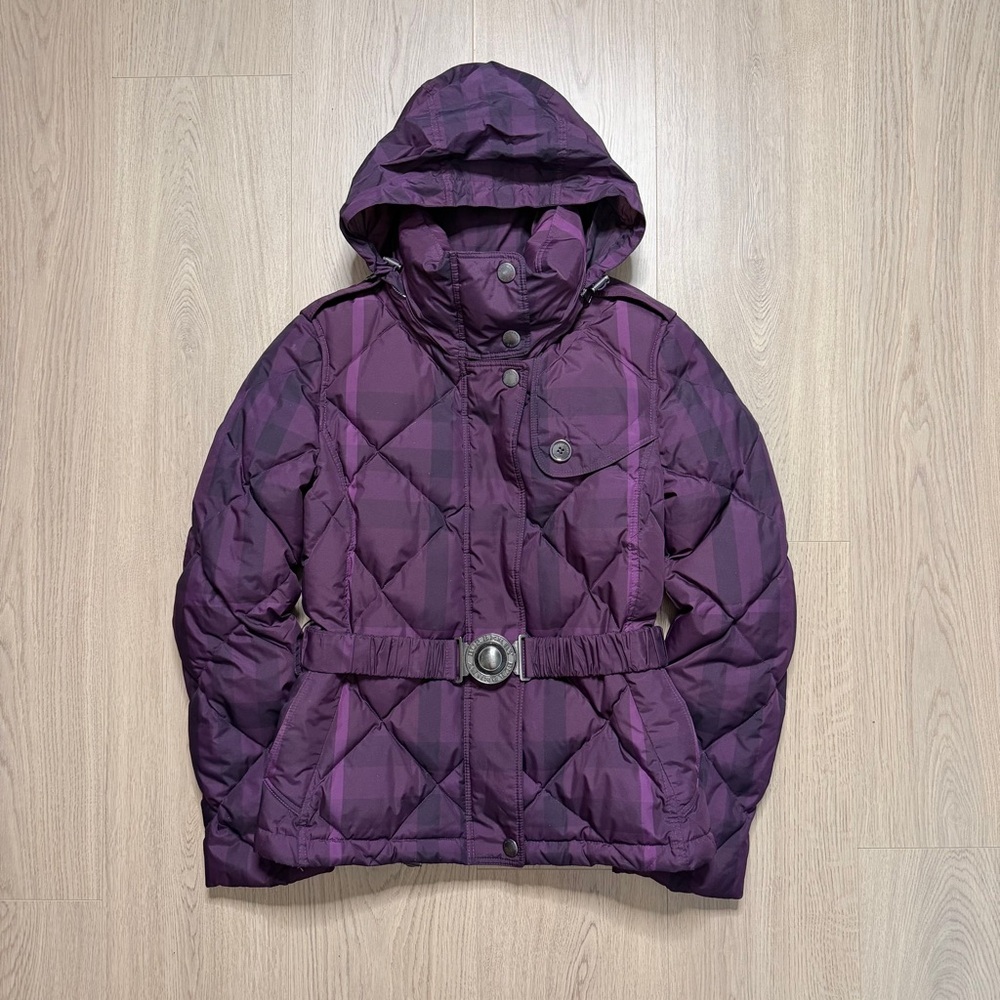 Burberry Purple Quilted Puffer Jacket